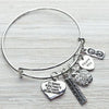 Teacher Big Heart Bangle Bracelet - Infinity Collection