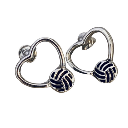 Volleyball Heart Stud Earrings