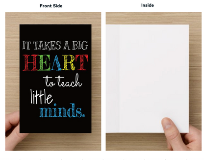 Teacher Big Heart Little Minds Keychain & Card Set