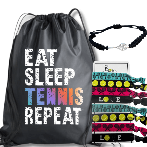 tennis gift set, tennis bag, hair ties
