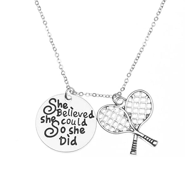 Tennis Necklace- She Believed She Could So She Did
