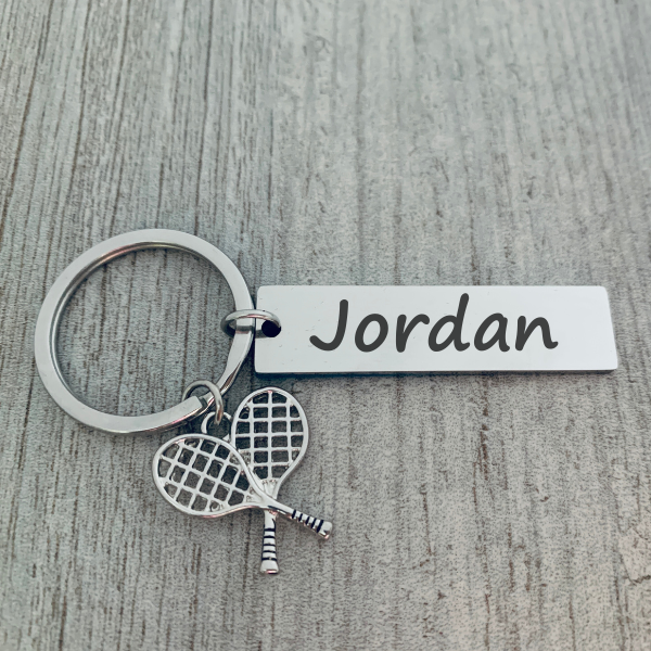 Personalized Engraved Tennis Keychain