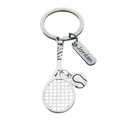 Personalized Tennis Racquet Keychain