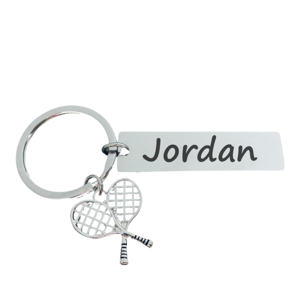 Personalized Engraved Tennis Keychain