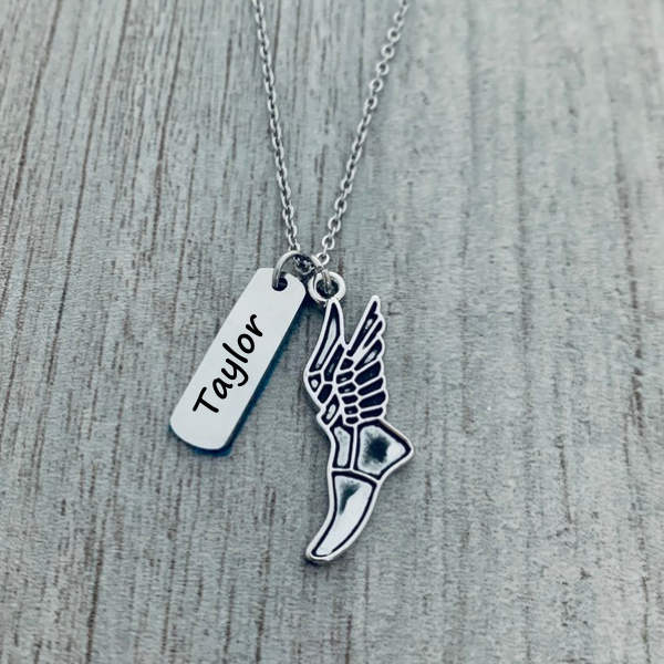 Track and Field Engraved Necklace