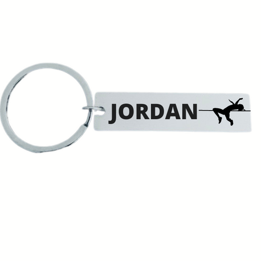 Personalized Track And Field High Jump Keychain