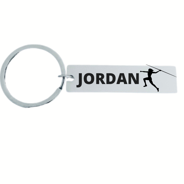 Personalized Track And Field Javelin Throw Keychain