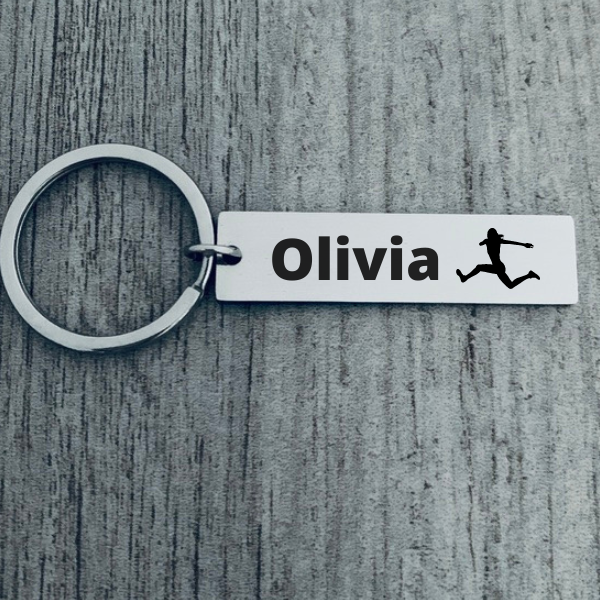 Personalized Track And Field Triple Jump Keychain