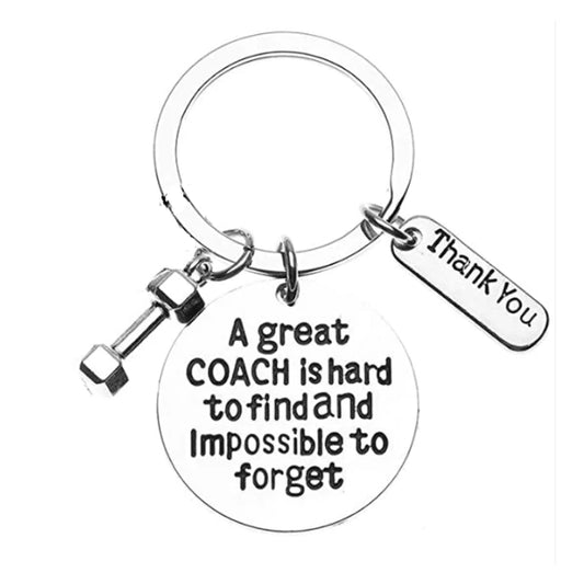 Trainer/Fitness Keychain - Great Coach Is Hard to Find - Pick Charm