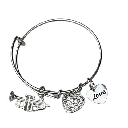 Trumpet Charm Bangle Bracelet