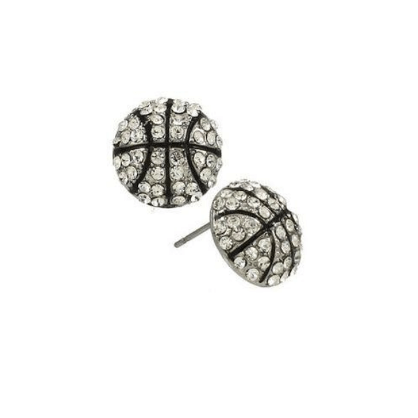 Basketball Rhinestone Earrings - Sportybella