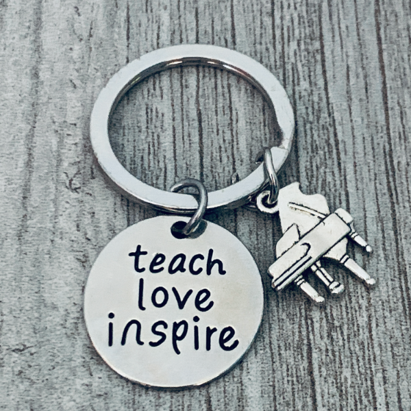 piano teacher keychain