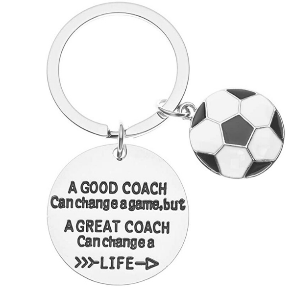 Soccer Coach Keychain, A Good Coach Can Change a Game But a Great Coach Can Change a Life Keychain