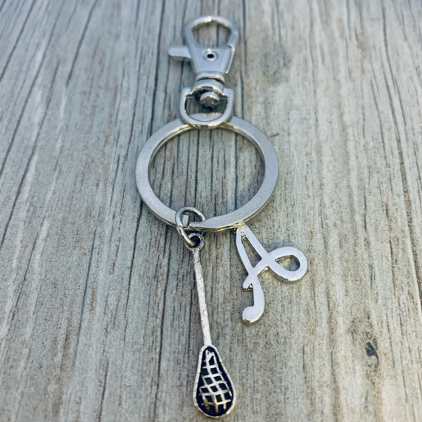 Personalized Lacrosse Zipper Pull Keychain