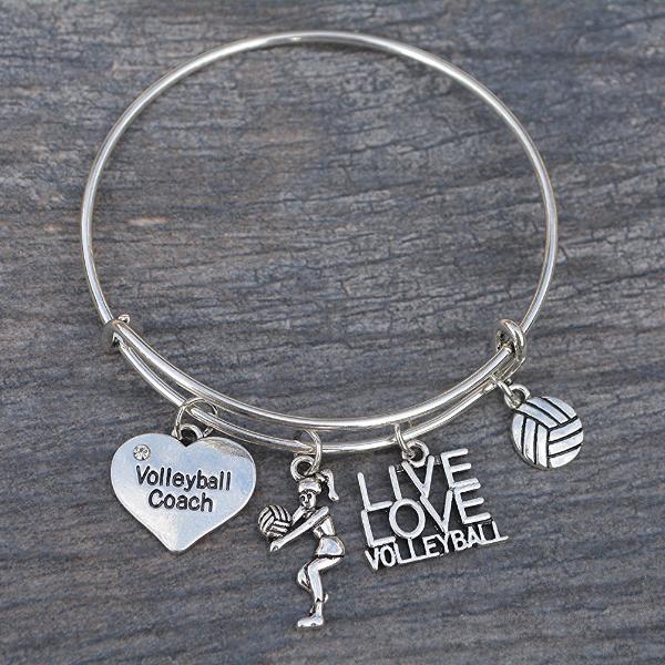 Volleyball Coach Bangle Bracelet