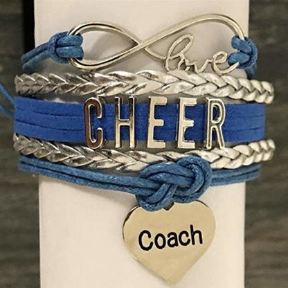Cheer Coach Infinity Bracelet - Pick Colors - Sportybella