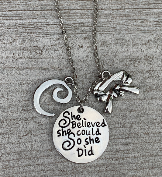 Personalized Martial Arts She Believed She Could So She Did Necklace