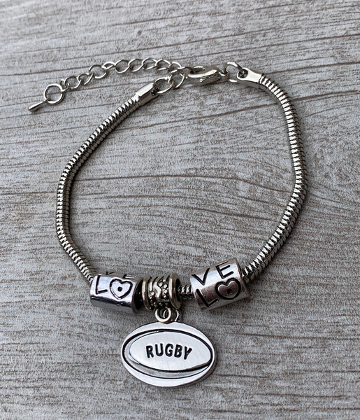 rugby charm bracelet Sportybella