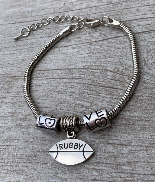 rugby charm bracelet