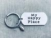 Football Keychain - My Happy Place Charm Keychain 
