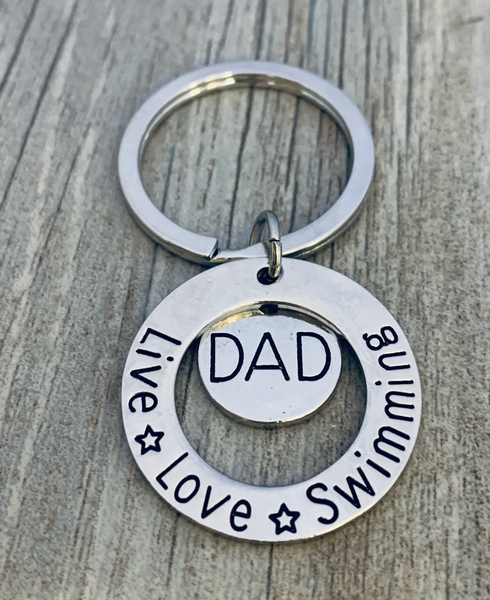 swimming dad keychain gift for men
