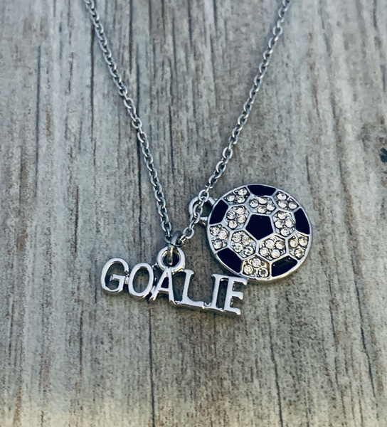girls soccer goal necklace