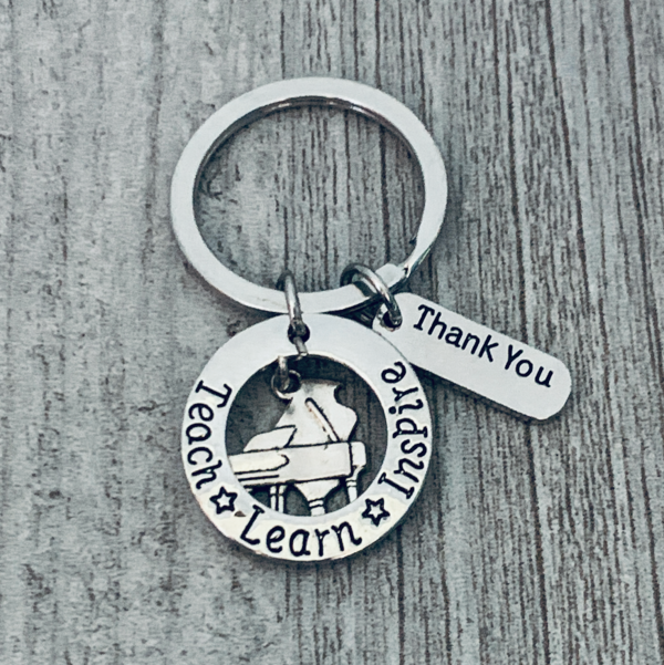 piano teacher keychain
