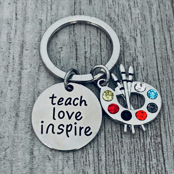 Art Teacher Keychain- Teach, Learn Inspire
