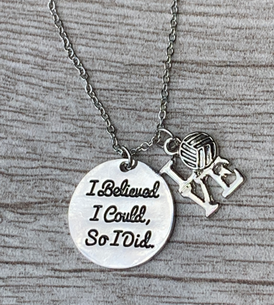 Volleyball I Believed I Could So I Did Necklace