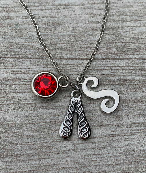 Personalized Irish Dance Necklace with Birthstone & Letter Charms