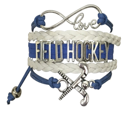 Field Hockey Infinity Bracelet-Blue & White - Sportybella