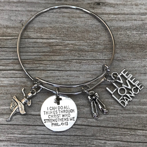 Dance Faith I Can Do All Things Through Christ Who Strengthens Me Bracelet - Sportybella
