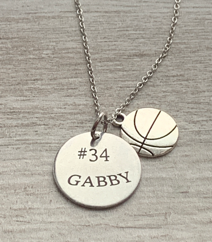 Engraved Basketball Necklace