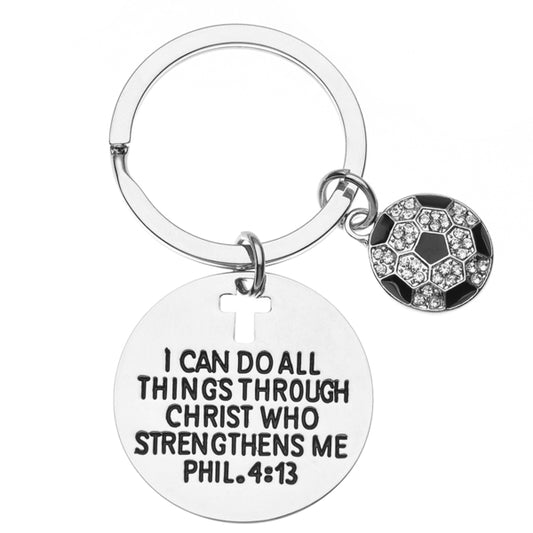 Soccer Faith I Can Do All Things Through Christ Who Strengthens Me Keychain