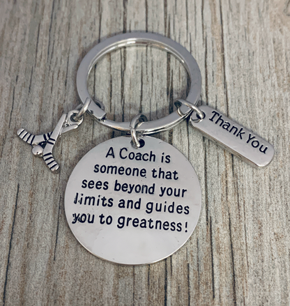 Ice Hockey Coach Keychain - Sees Beyond Your Limits and Guides You to Greatness