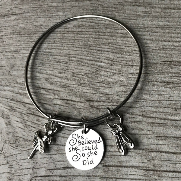 Dance She Believed She Could So She Did Bangle Bracelet - Sportybella
