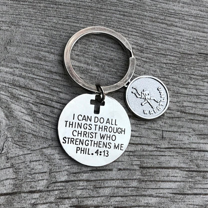 Wrestling Christian I Can Do All Things Through Christ Who Strengthen Keychain