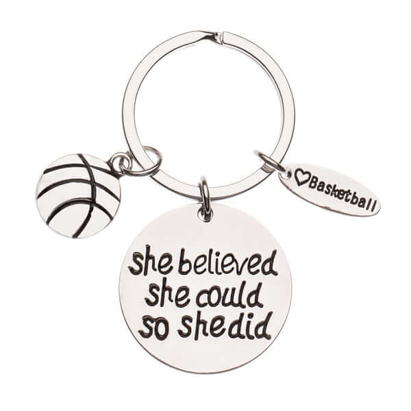 Basketball She Believed She Could So She Did Keychain - Sportybella