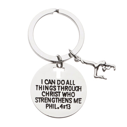 Gymnastics Christian I Can Do All Things Through Christ Keychain