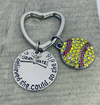 Softball Graduation Keychain - She Believed She Could on Heart Keychain