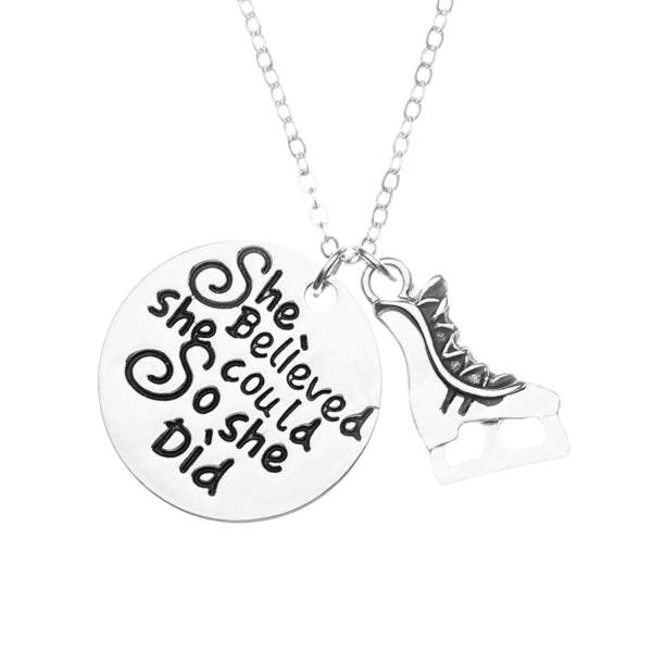 Figure Skating She Believed She Could So She Did Necklace