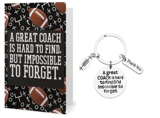 Football Coach Keychain & Card Gift Set