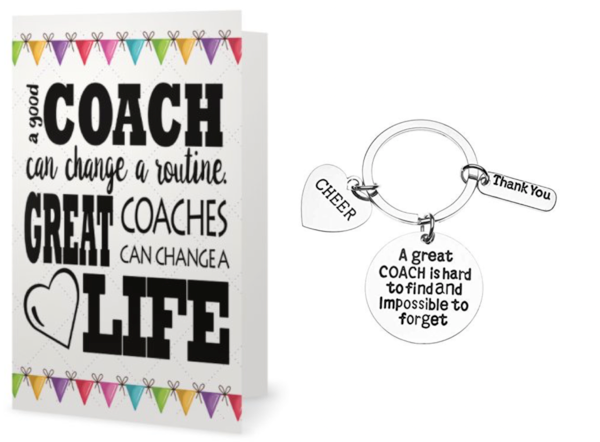 Cheer Coach Keychain & Card Gift Set