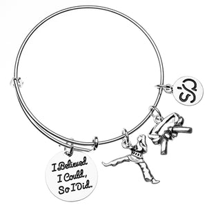 Martial Arts Charm Bangle Bracelet
