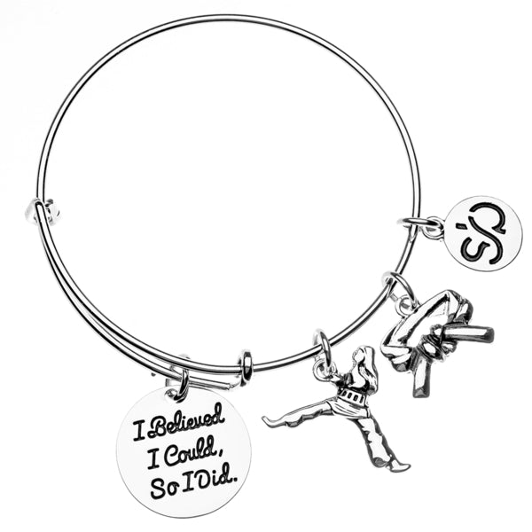 Martial Arts Charm Bangle Bracelet