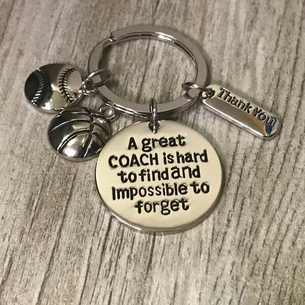 Basketball- Baseball Great Coach is Hard to Find Keychain - Sportybella