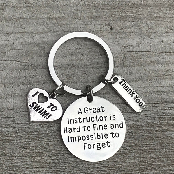 Swim Instructor is Hard to Find But Impossible to Forget Keychain