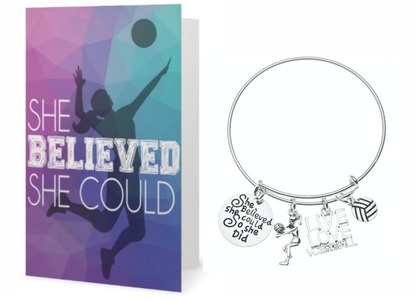 Volleyball Bracelet & Card Gift Set