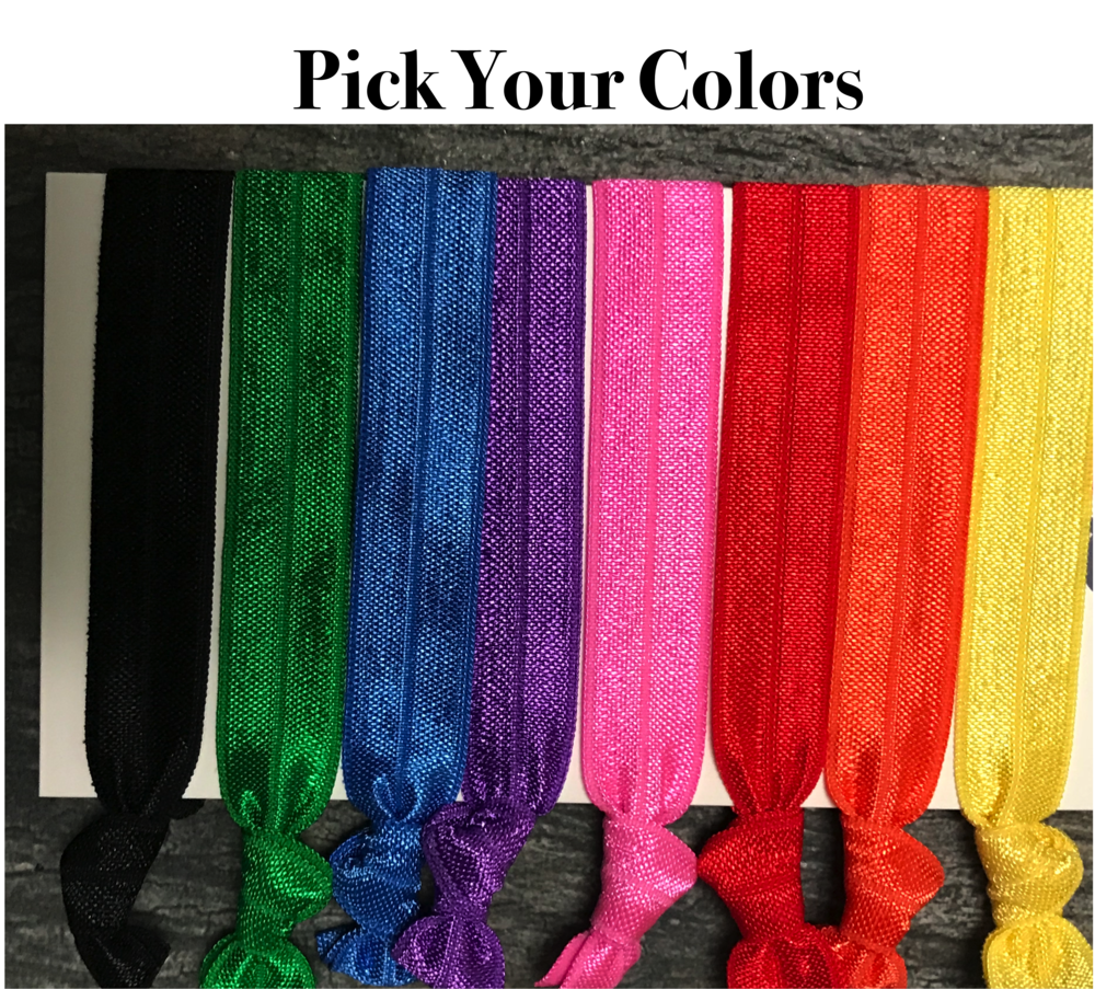 Lacrosse Hair Ties with Number Charm - Pick Color