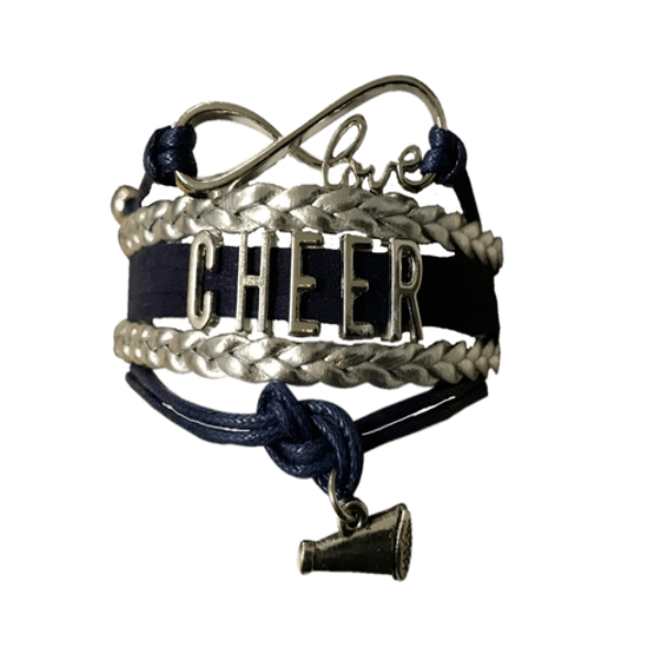 Infinity Cheer Bracelet - Dark Blue and Silver Color